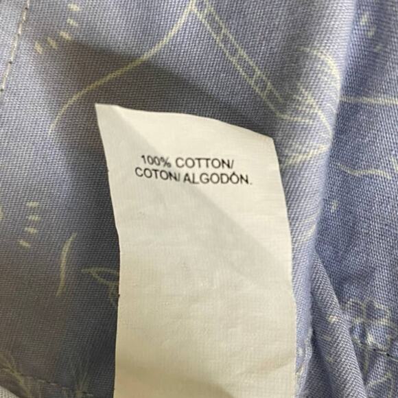 Lucky Brand Mens Button Up Short Sleeve Blue with Palm Tree Print XL 100% Cotton - Picture 5 of 6